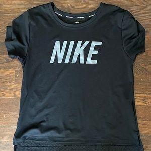 Nike logo mesh back running top